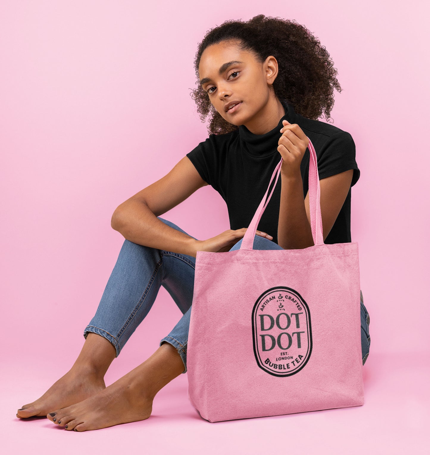 Dot Dot Pink Tote Bag
