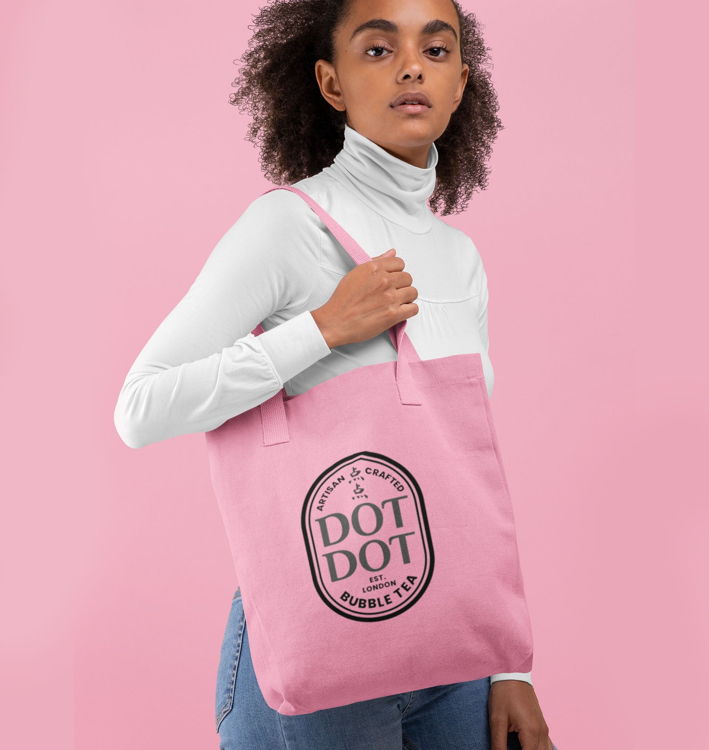 Dot Dot Pink Tote Bag
