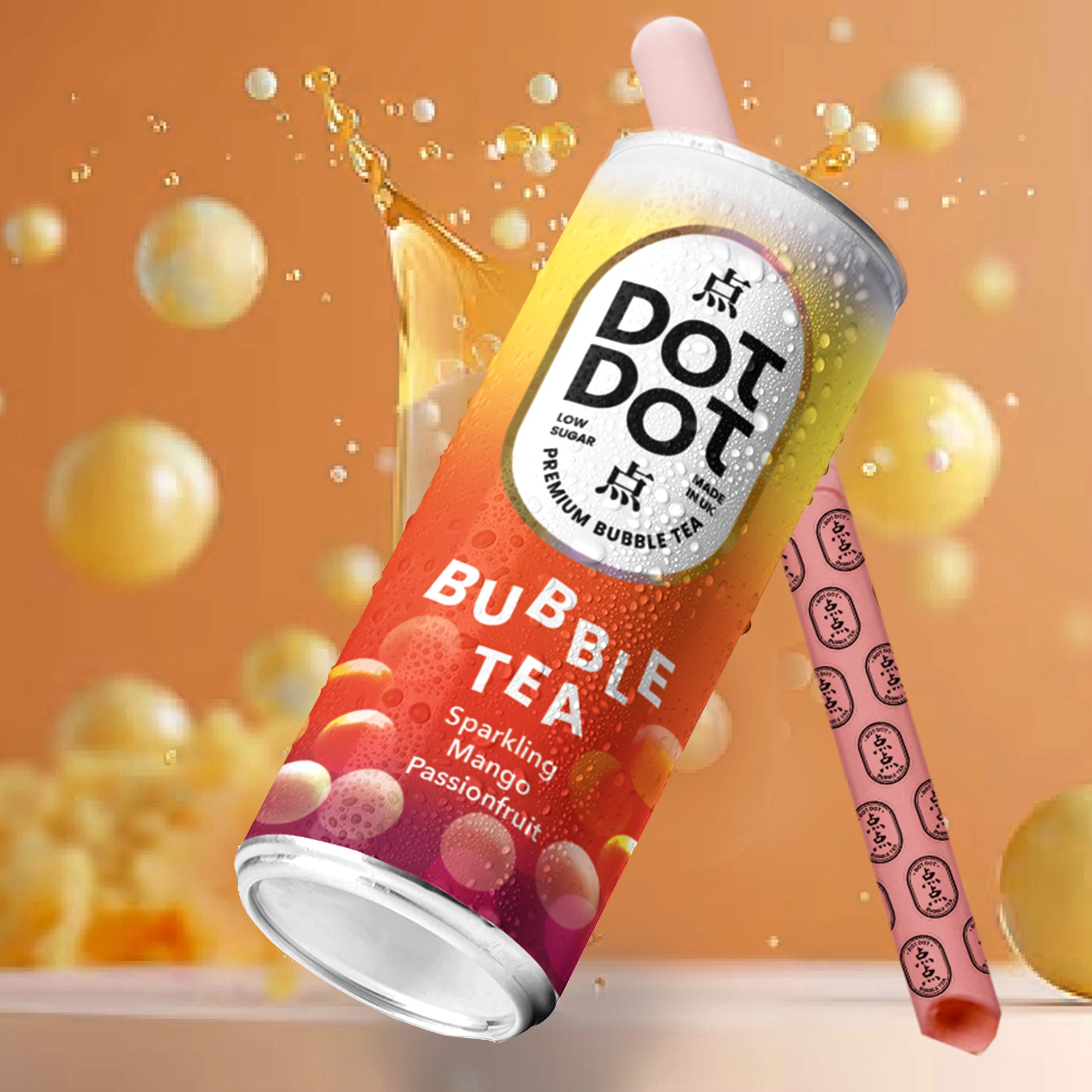 Tea In Can Sparkling Mango Passionfruit Bubble Tea in can – Dot Dot Tea