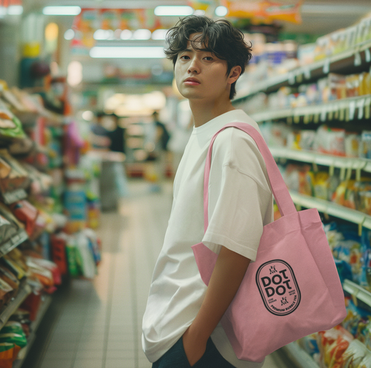 Dot Dot Pink Tote Bag