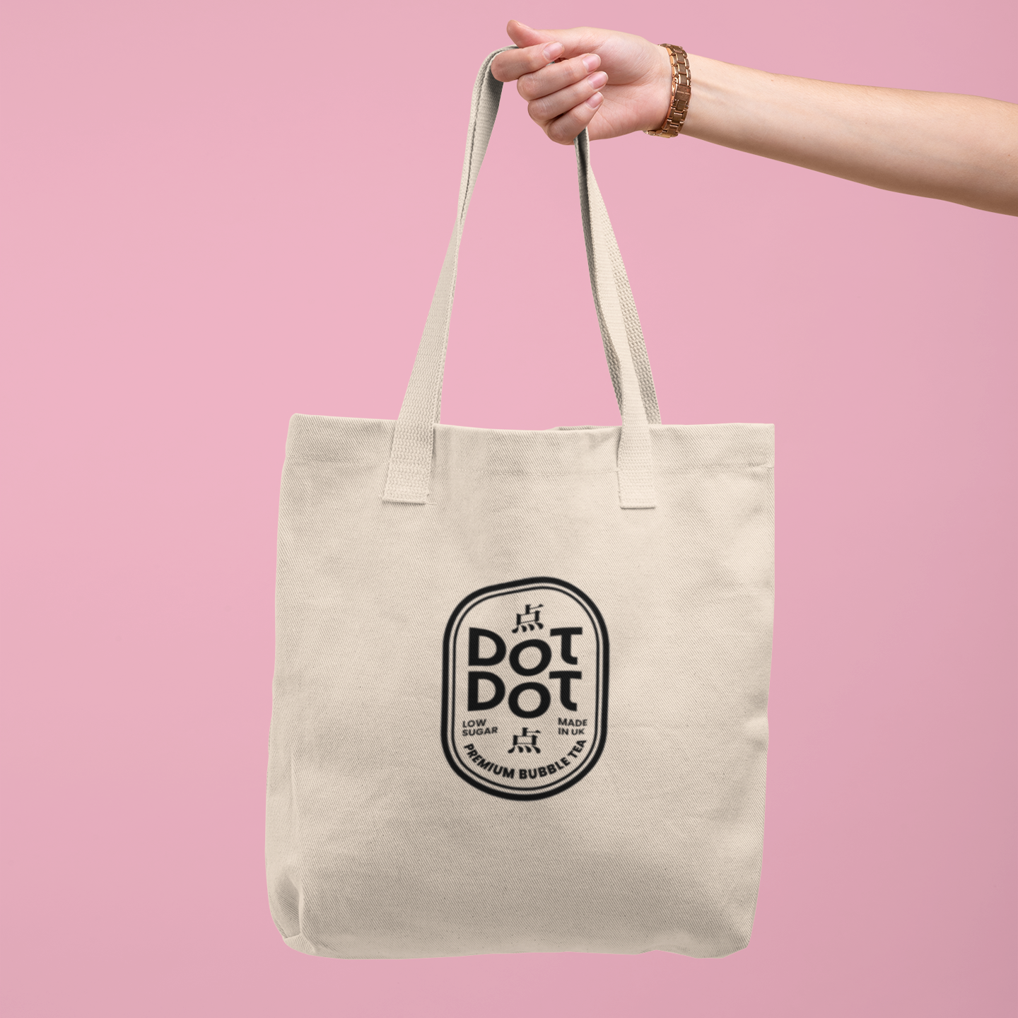 Dot Dot White Tote Bag