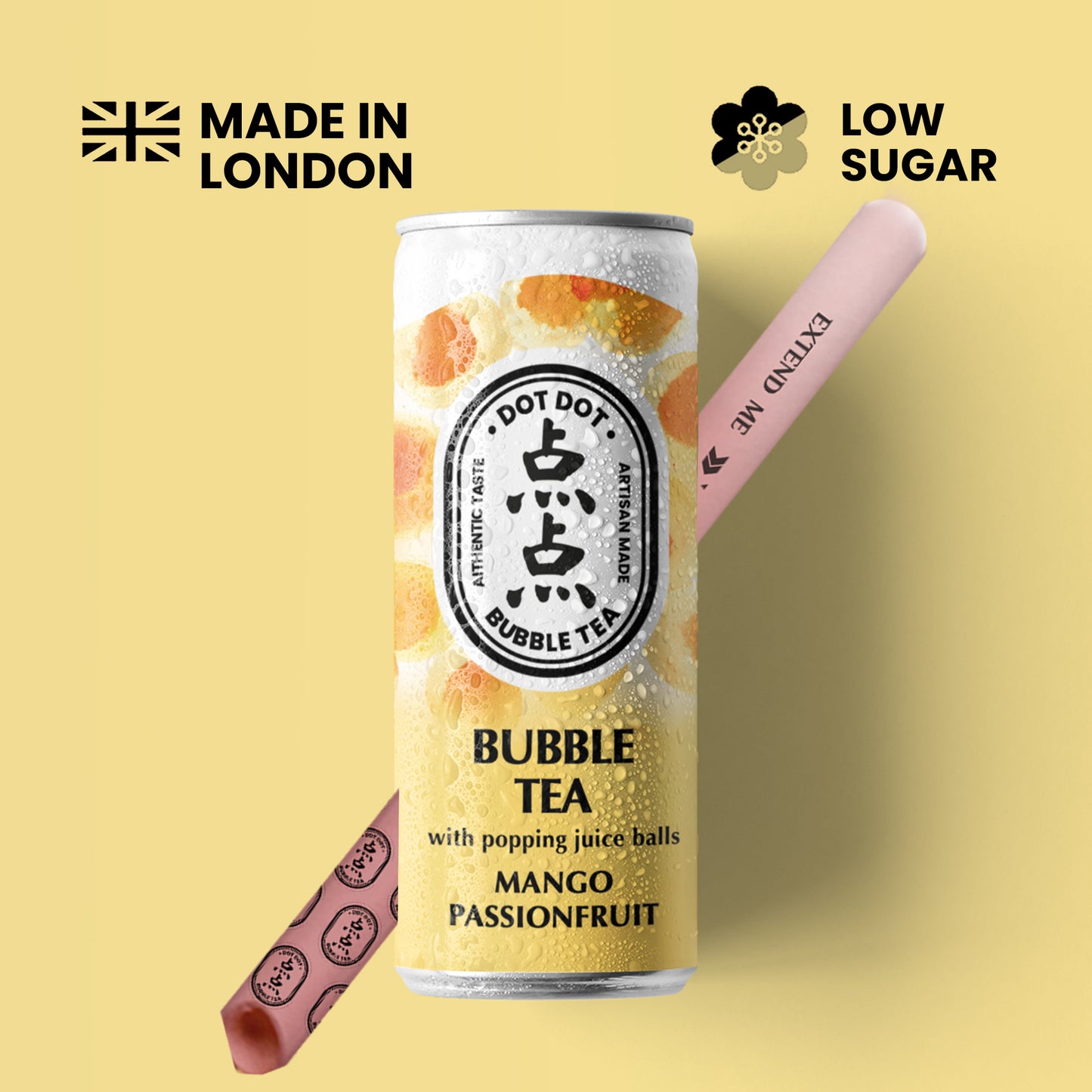 Sparkling Mango Passionfruit Bubble Tea in can