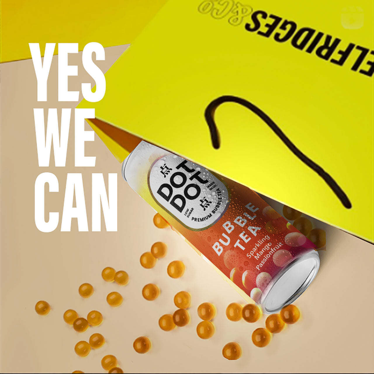 Sparkling Mango Passionfruit Bubble Tea in can